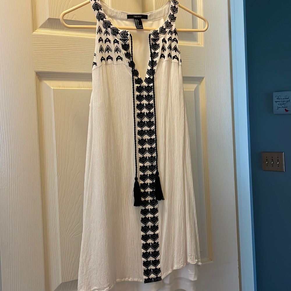 White lined sundress